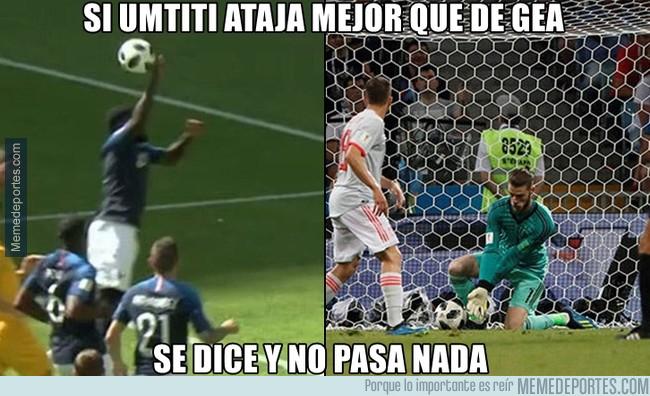 Meme sobre el error de De Gea y de Umtiti durante el Mundial de Rusia.