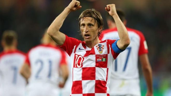 Modric celebra su gol en el Croacia-Nigeria del Mundial de Rusia.