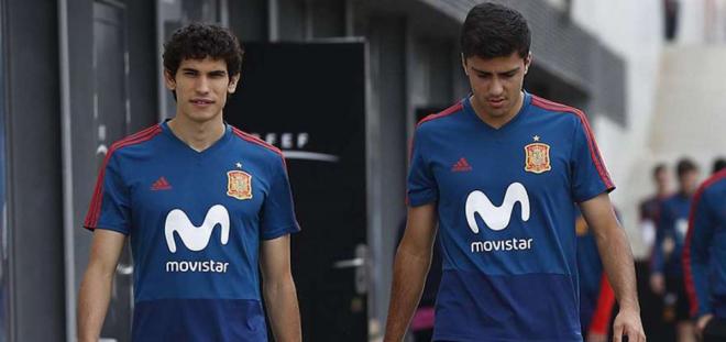 Rodri y Vallejo, en una concentración con la selección española.
