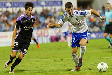 Sergio Buenacasa en un partido con el Real Zaragoza (Foto: Daniel Marzo). 