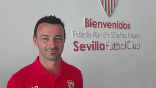 Alejandro Acejo, en su presentación como entrenador de la cantera sevillista.