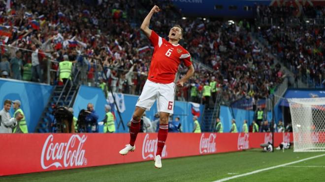 Cheryshev celebrando su gol.
