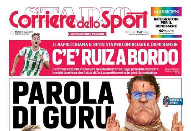 Fabián Ruiz en la portada del Corriere dello Sport.