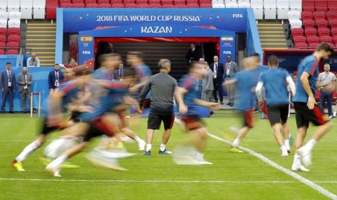 Entrenamiento de España en Kazán antes de jugar contra Irán