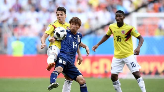 Jefferson Lerma, en el partido entre Colombia y Japón de la fase de grupos del Mundial de Rusia 2018.
