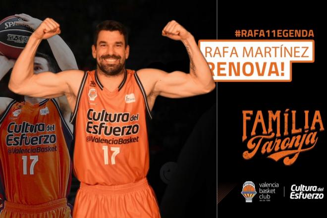 Rafa Martínez continuará en el Valencia Basket una temporada más.