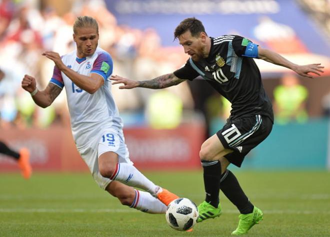 Messi, con Argentina frente a Islandia.