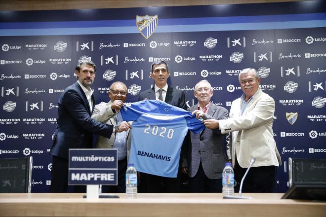 Muñiz, en su presentación como entrenador del Málaga.