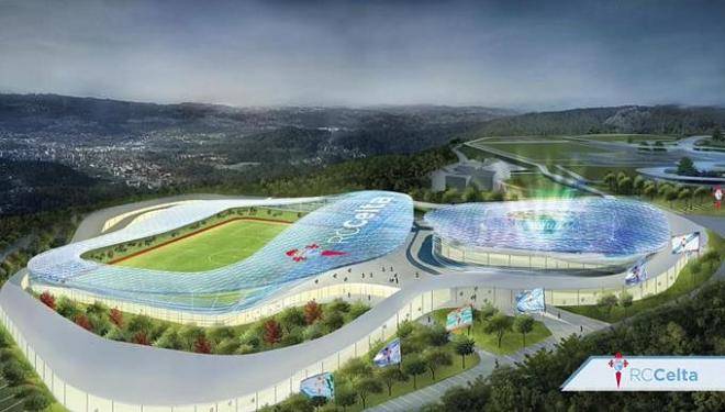 Imagen sobre el proyecto de la nueva Ciudad Deportiva del Celta en Mos.