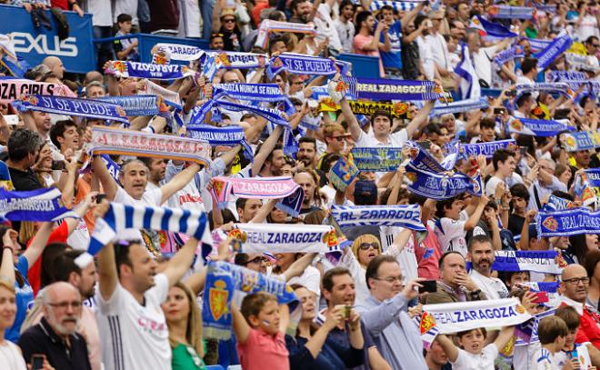 La afición del Real Zaragoza, durante un partido esta temporada (Foto: Dani Marzo).