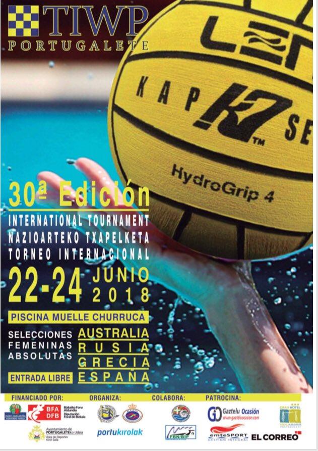 Cartel del 30º Torneo Internacional de Portugalete de waterpolo.