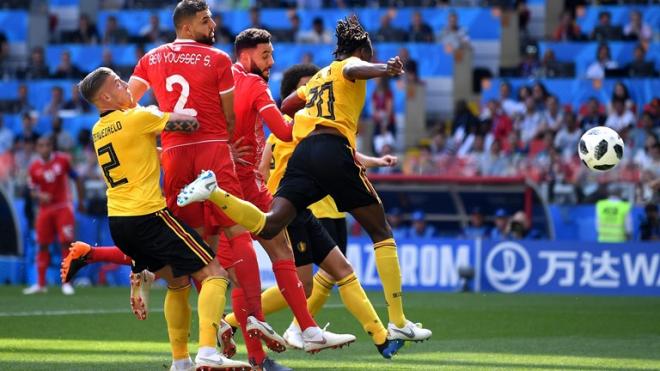 Acción del 2-1 en el encuentro entre Bélgica y Túnez.