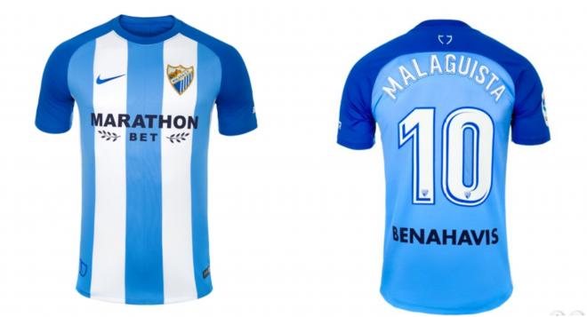 Primera camiseta oficial del Málaga CF de la temporada 17/18.