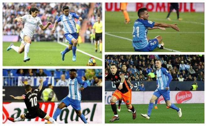Chory, Jony, Success y Lestienne, el curso pasado con el Málaga CF.