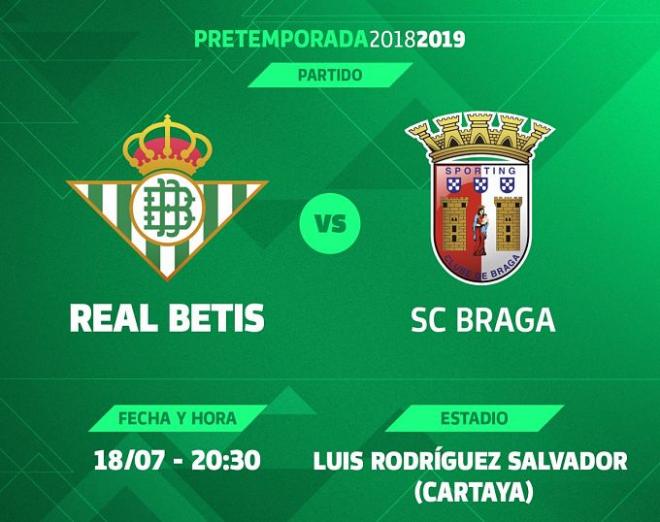 El Betis jugará un amistoso este verano ante el Braga.