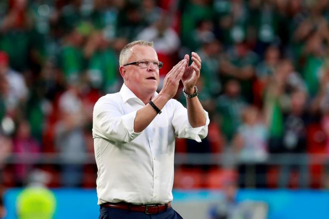 Andersson, técnico de Suecia, tras el partido ante México (Foto: EFE).