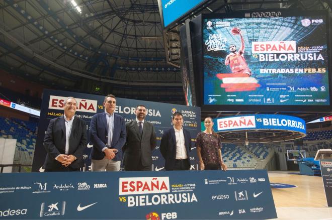 Una imagen de la presentación del encuentro en el Palacio de los Deportes.