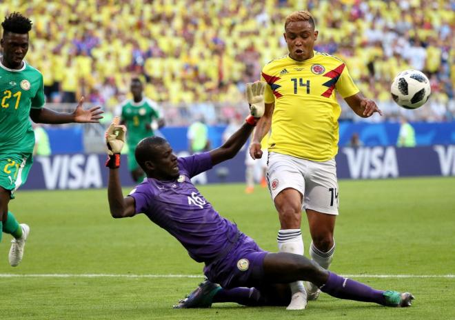 Muriel, durante el partido entre Senegal y Colombia.