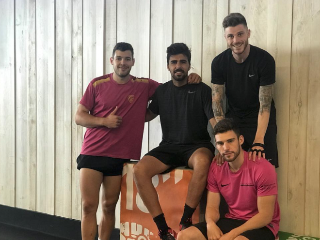 Uxío da Pena, Carlos López y Diego Caballo trabajan en el gimnasio para empezar en el mejor estado de forma la pretemporada (Foto: IG Diego Caballo).