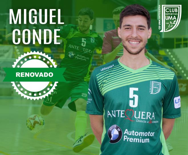 La creatividad del club para anunciar la renovación de Miguel Conde.