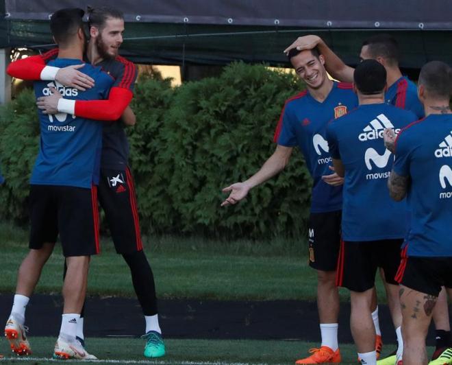 Entrenamiento de la selección española en las instalaciones del Krasnodar.