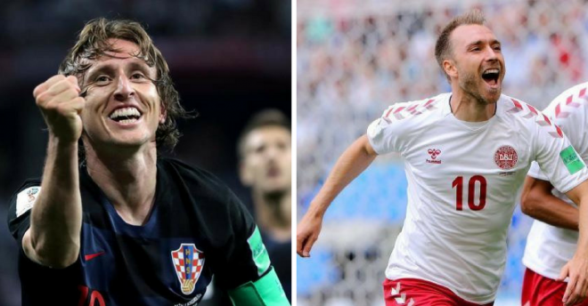 Modric y Eriksen durante el Mundial de Rusia.