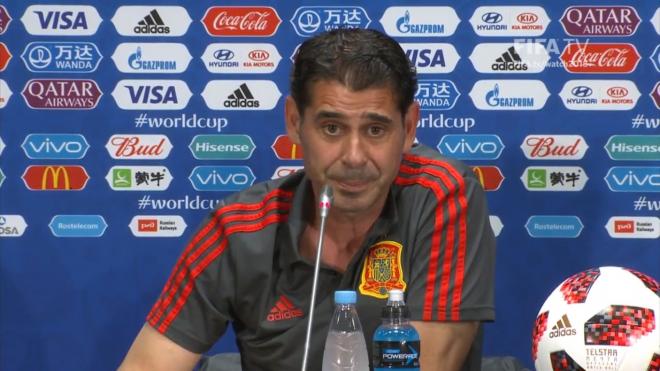 Hierro en la rueda de prensa previa a los octavos de final.