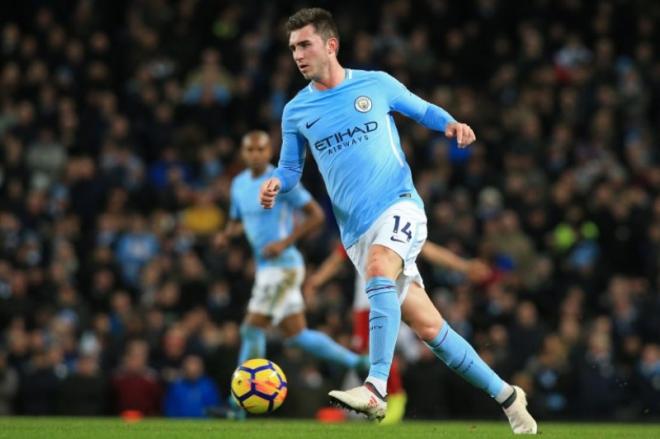 Aymeric Laporte en un partido con los citizens.