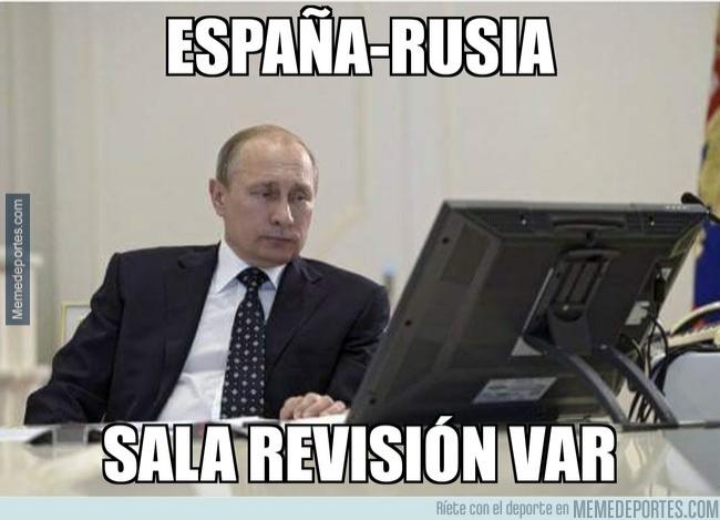 Meme del partido entre España y Rusia de octavos de final del Mundial de Rusia 2018.