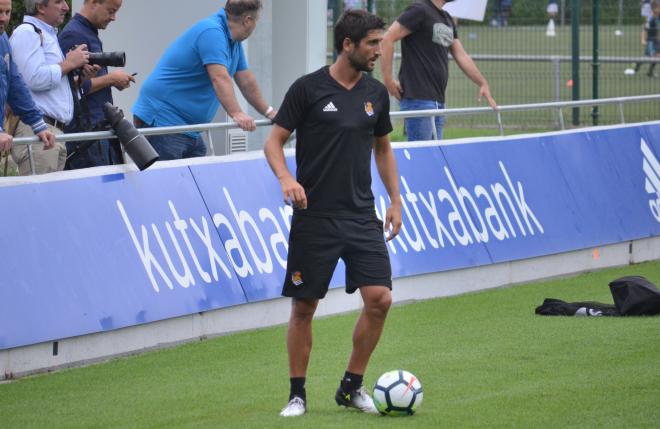 Markel Bergara, en un entrenamiento con la Real Sociedad. (Foto: Giovanni Batista)