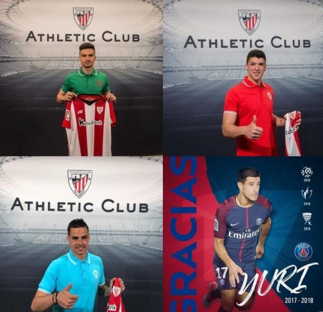 Los cuatro fichajes del Athletic 2018-2019.