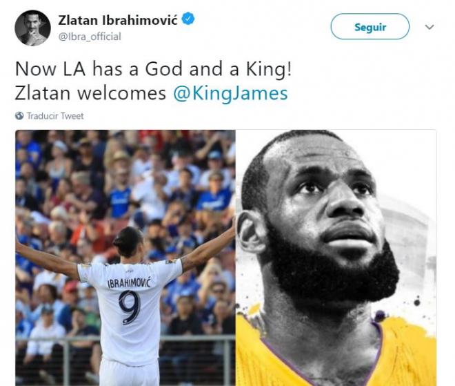 Zlatan Ibrahimovic, entre otros, ha felicitado a LeBron James dado su fichaje por Los Ángeles Lakers.