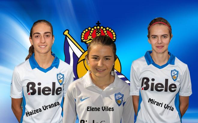 Elene Viles, Haizea Uranga y Mirari Uria jugarán en el filial.FOTO: LAGUN ONAK