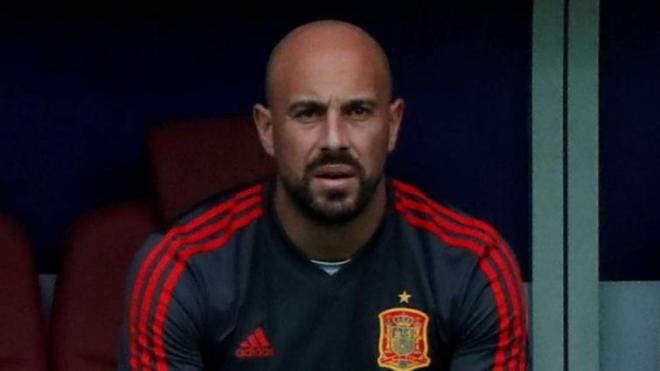 Pepe Reina, durante la concentración de la Selección Española en el Mundial de Rusia.