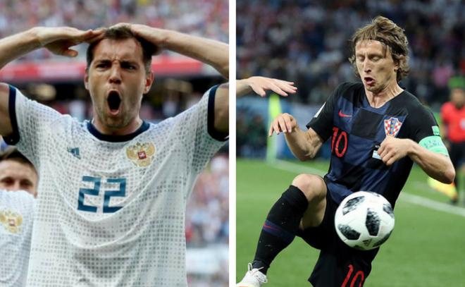 Dzyuba y Modric.