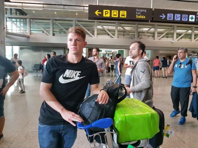 Rolón, en el aeropuerto a su llegada a Málaga.
