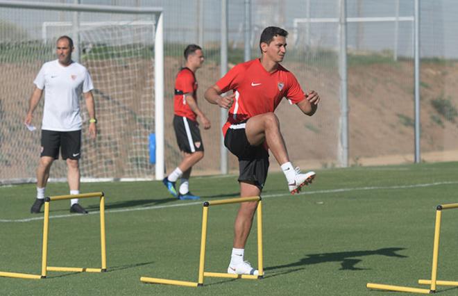 Ganso, en un entrenamiento con el Sevilla (Foto: Kiko Hurtado).