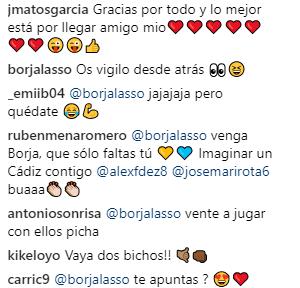 Cruce de mensajes entre Carrillo y Borja Lasso en Instagram.