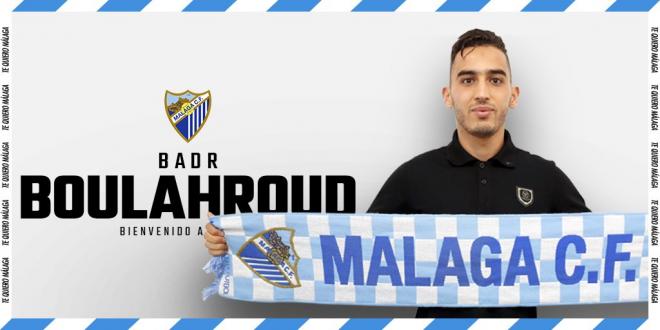 Creatividad del Málaga CF para presentar a Boulahroud.