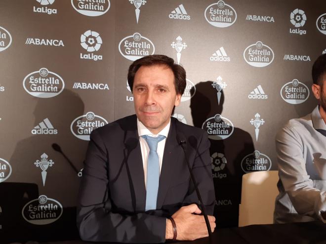Felipe Miñambres, director deportivo del Celta, habló de Costas y de Jorge Sáenz.