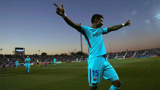 Paulinho celebrando un gol al Leganés.