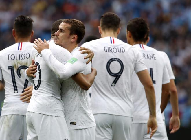 Antoine Griezmann celebra un gol con Francia.