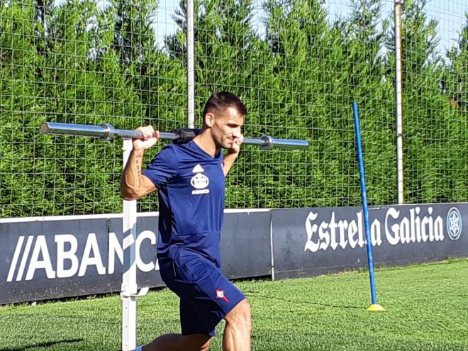 Jonny, durante el primer día de entrenamiento del Celta.