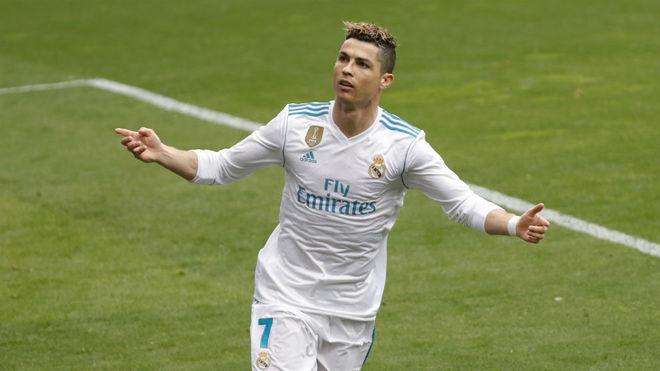 Cristiano Ronaldo celebrando un gol con el Real Madrid.