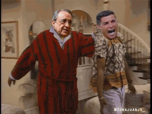 Meme de Florentino Pérez y Cristiano Ronaldo.