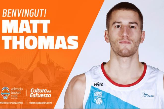 Matt Thomas, nuevo jugador del Valencia Basket.