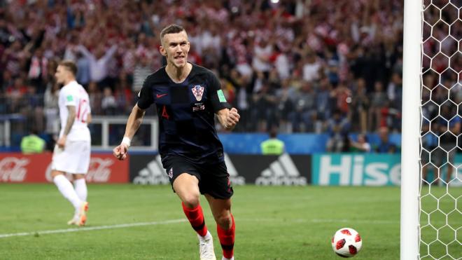 Perisic celebra el gol del empate ante Inglaterra durante el Mundial.