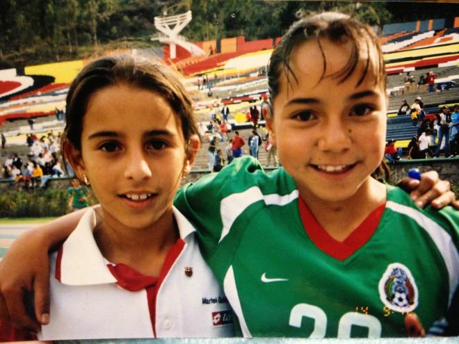 Charlyn Corral en su debut con la selección de México con 13 años (Instagram personal).