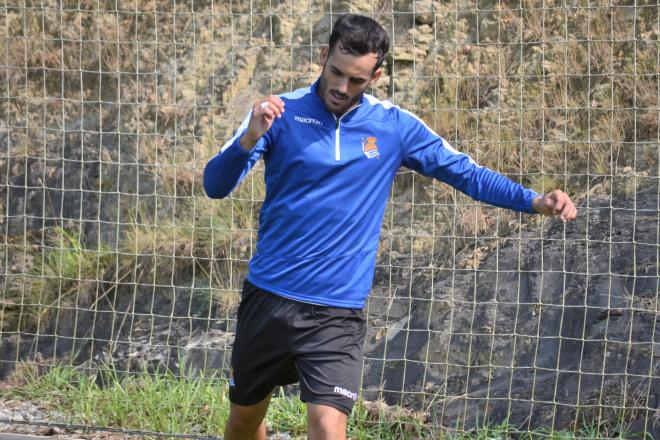 Juanmi entrenando en Zubieta. (Foto: Giovanni Batista)