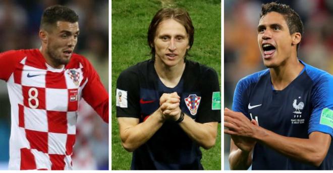 Mateo Kovacic, Luka Modric y Raphael Varane, presentes en la final del Mundial de Rusia 2018.
